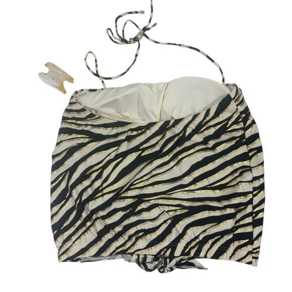 Michael Kors NWT $130 Zebra-Print Tankini Top zebra print multicolor Size M - Picture 4 of 4
